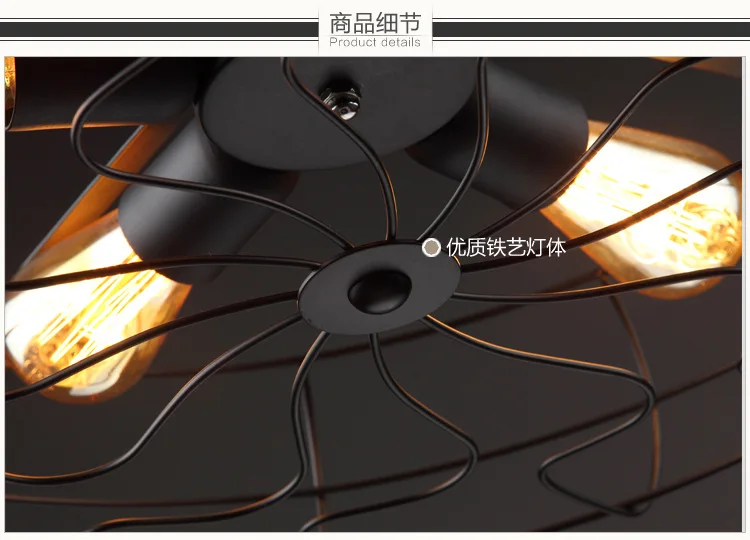 

Vintage Retro Creative Fan Ceiling Light Fixture Loft Industrial American Style Bar Cafe Kitchen Room Wrought Iron Hanging Lamp