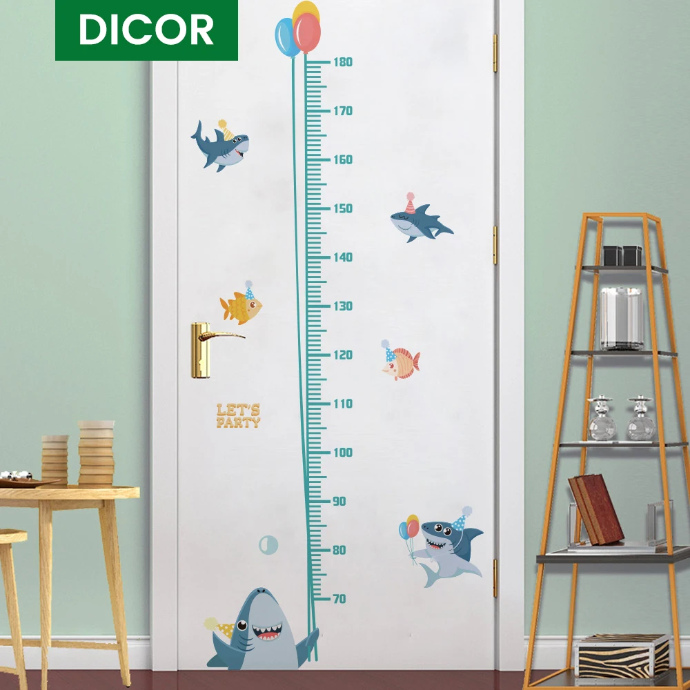 

Scary Shark Wall Stickers for Kids Rooms Measuring Height QT1602