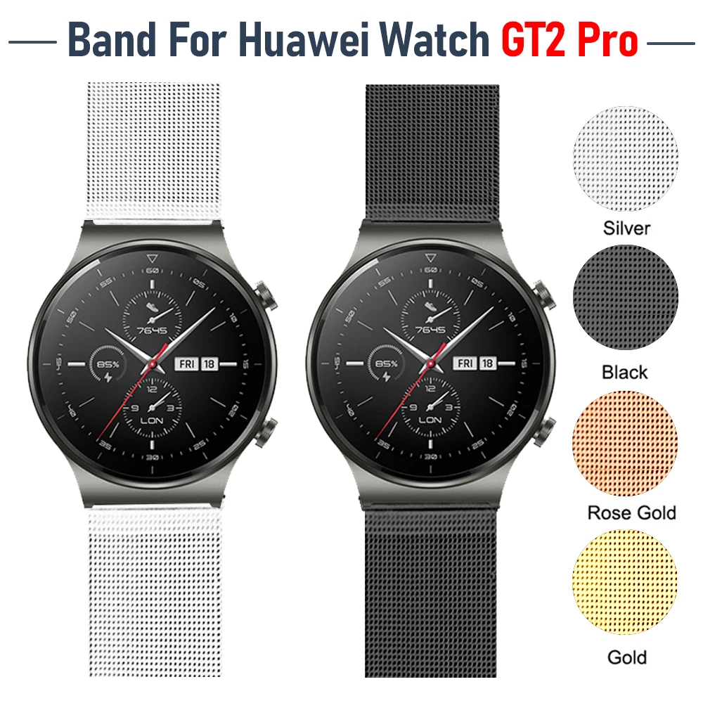 

Ремешок «Миланская петля» для HUAWEI Watch GT 2 Pro, металлический браслет для наручных часов HUAWEI, Роскошный Регулируемый браслет, аксессуары для ча...