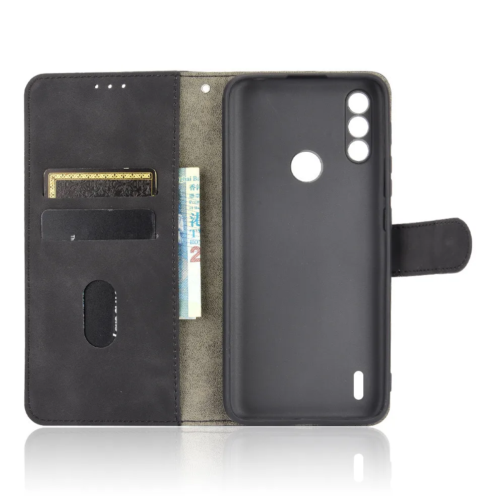 for motorola moto e7 power case luxury flip skin texture pu leather wallet stand case for moto e7power e 7 motoe7 phone bag free global shipping