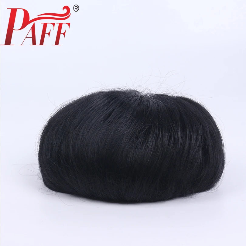 PAFF Human Hair Toupee For Men with Silk Base Head spin Lace With NPU Replacement System Cover white Natural Straight |