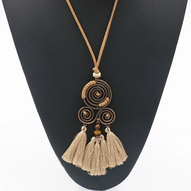 

1PC Women Europe America Accessories Sweater Chain Necklace Pendant Necklace Long Tassel Creative Vintage