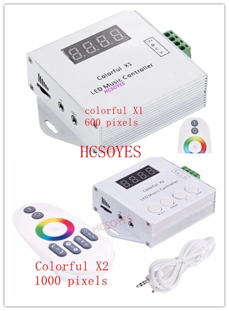 Цветной музыкальный контроллер X1 X2 DC5V 12V 24V WS2812 WS2811 WS2813 6803 1903 IC цифровой адресуемый