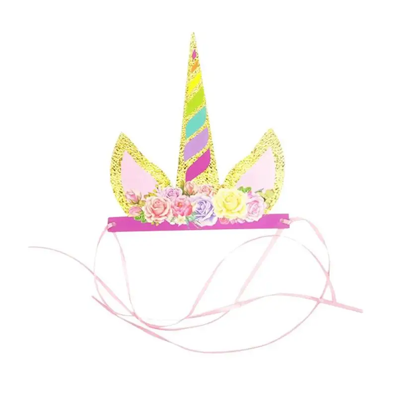 12 шт. вечерние Шапки милый привлекательный Рог единорога с блестками