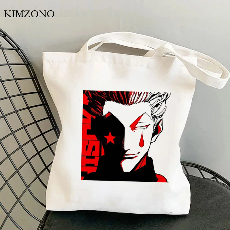 

Hunter x Hunter сумка для покупок, продуктовая Хлопковая Сумка-тоут, Джутовая сумка, тканевая сумка ecobag, сумки для покупок