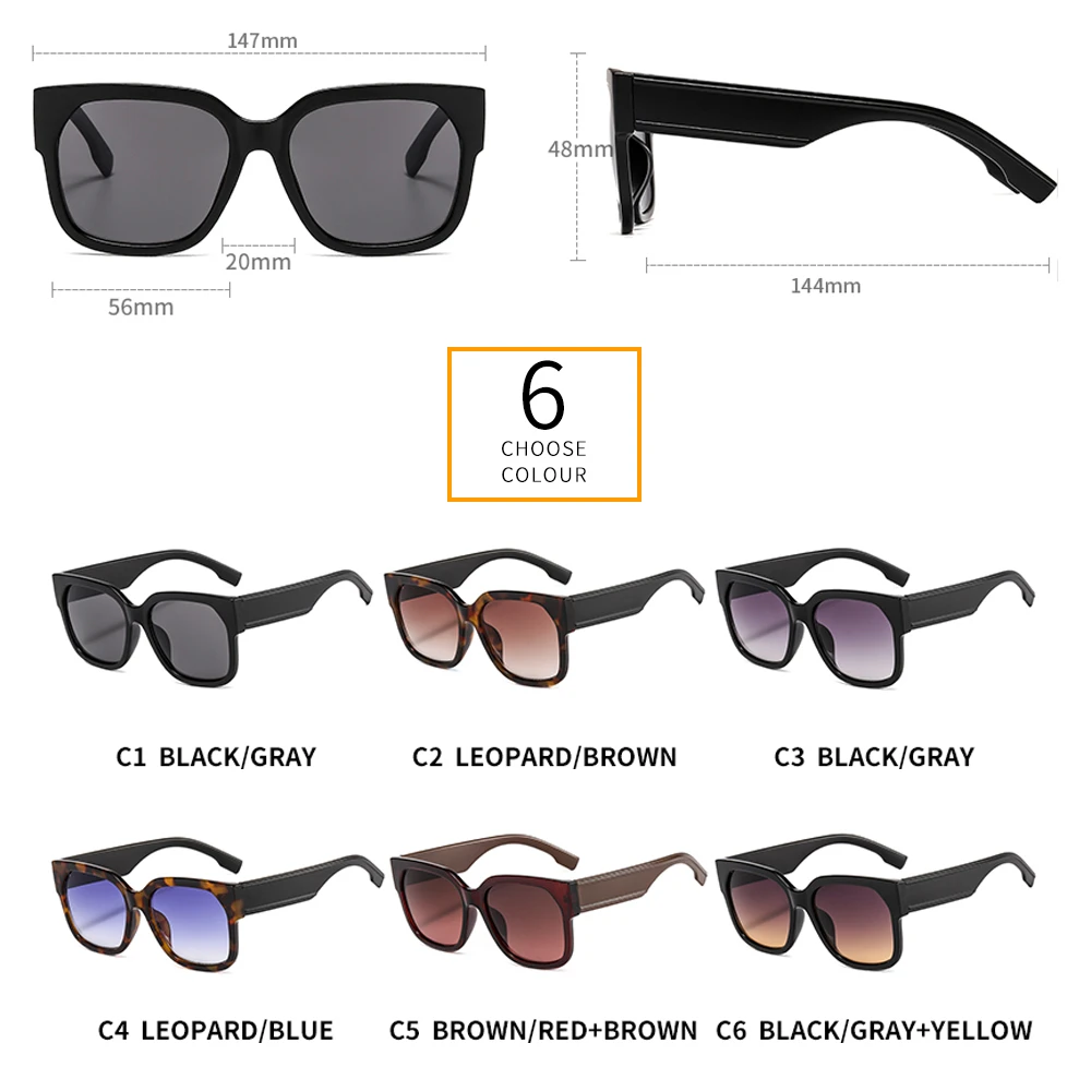 

2020 New Oversized Sunglasses Women Brand Designer Vintage Fashion Square Sun Glasses Ladies Luxury Oculos De Sol Feminino