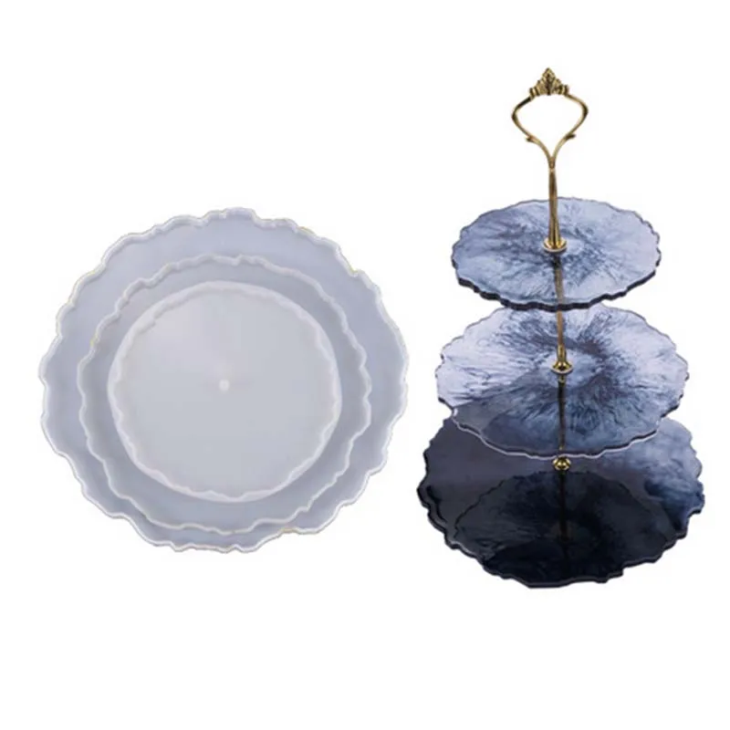 

3-слойная Фруктовая тарелка, чайный поднос, набор силиконовых форм, подставка, сделай сам, эпоксидная форма из смолы