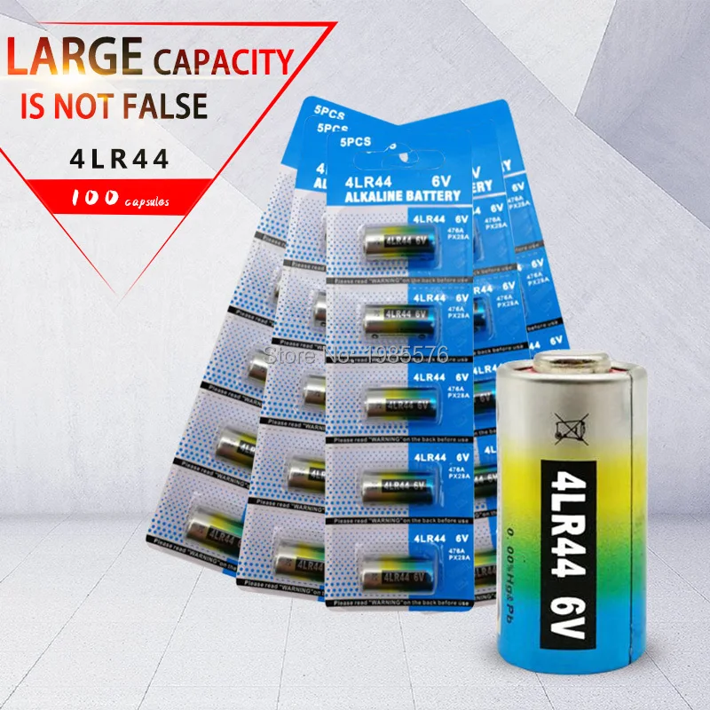 100 шт. 4LR44 150 мА/ч первичные сухозаряженные батареи 8PXA 476A 4G13 GP476 6В щелочные