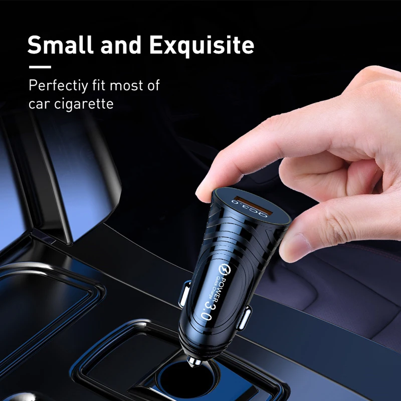 

Mini QC3.0 Cars Charging KC Certified Bullet Auto Charge Charging Adapter 5V3A Car Super Fast Charging Cable USB Bullet Sockets