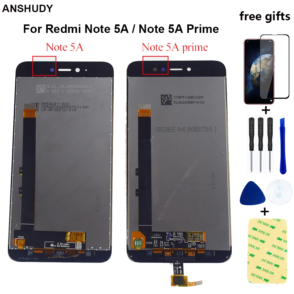 

5.5 inch For xiaomi Redmi Note 5A LCD Touch Screen Digitizer Sensor Assembly For Xiaomi Redmi Note 5A Prime LCD Display Screen