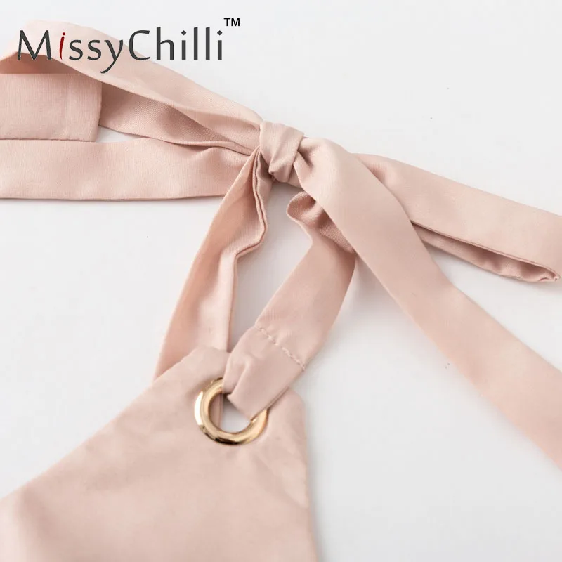 Женский укороченный топ MissyChilli на шнуровке с открытой спиной бантом лето