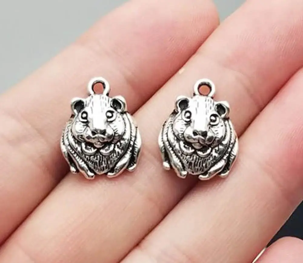 Подвеска морская свинка с покрытием антикварным серебром подвеска в виде