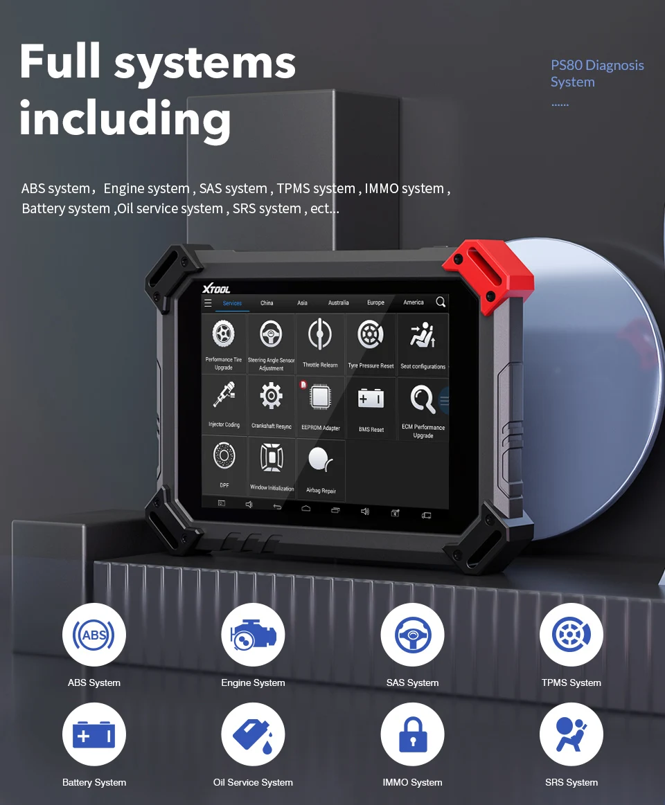 Диагностический прибор XTOOL PS80 Lite OBD2 полная система IMMO DPF TPMS считыватель кодов с