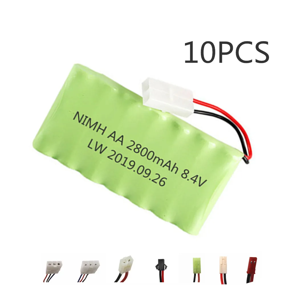 

8.4v 2800mah NiMH Battery For Rc toys Car Gun Tanks Trains Ni-MH AA 700mah 8.4v Rechargeable Battery Pack 10pcs for rc boats