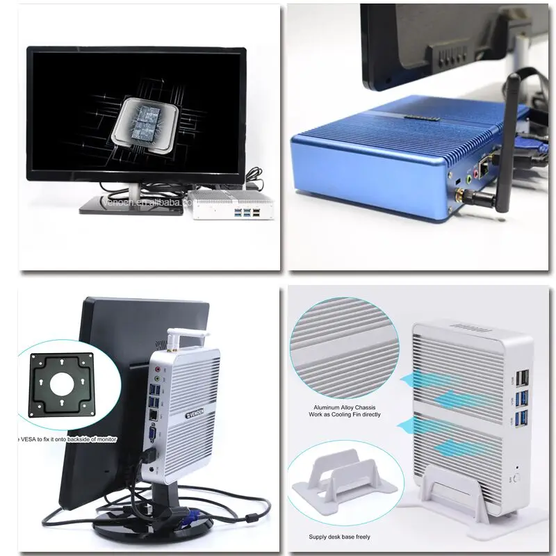 Core i5 7200U i7 5500U HYSTOU Мини ПК Windows 10 HDMI VGA двойной дисплей порт мини HTPC Компьютер Linux Celeron