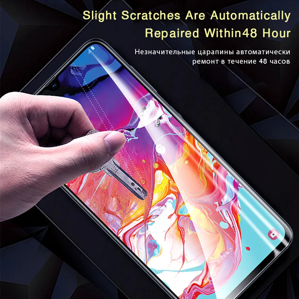 25D Защита экрана для samsung Galaxy A50 A70 S7 S8 S9 S10 Plus Гидрогелевая пленка Note 8 9 10 A80 A90 мягкая