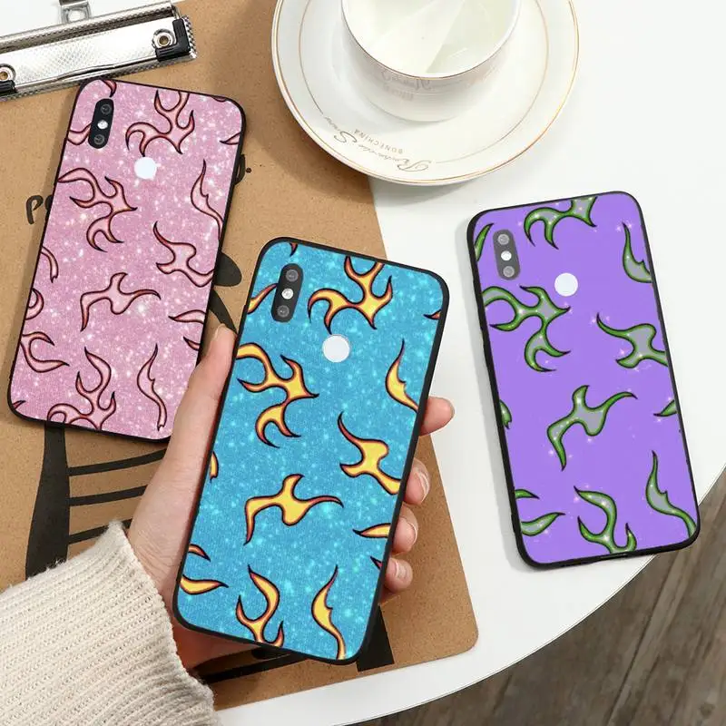 

Fashion Flame Pattern Phone Case For Xiaomi Redmi note 7 8 9 t max3 s 10 pro lite coque funda shell cover