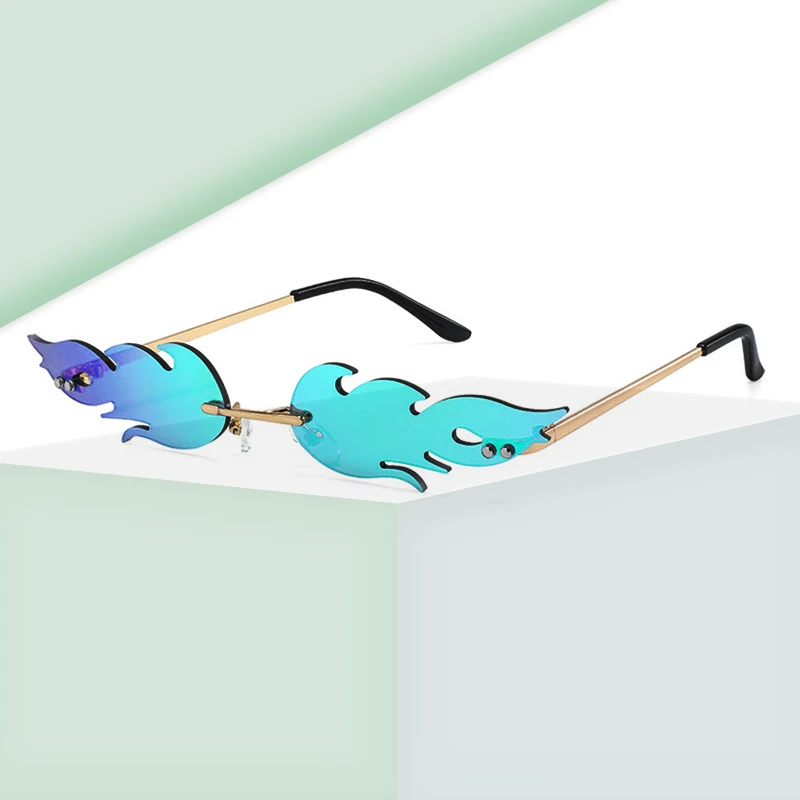 

2020 Women Vintage Clouds Steampunk Sunglasses Rimless Sunglasses Men Frameless Punk Glasses Shades UV400 Oculos Party Cosplay