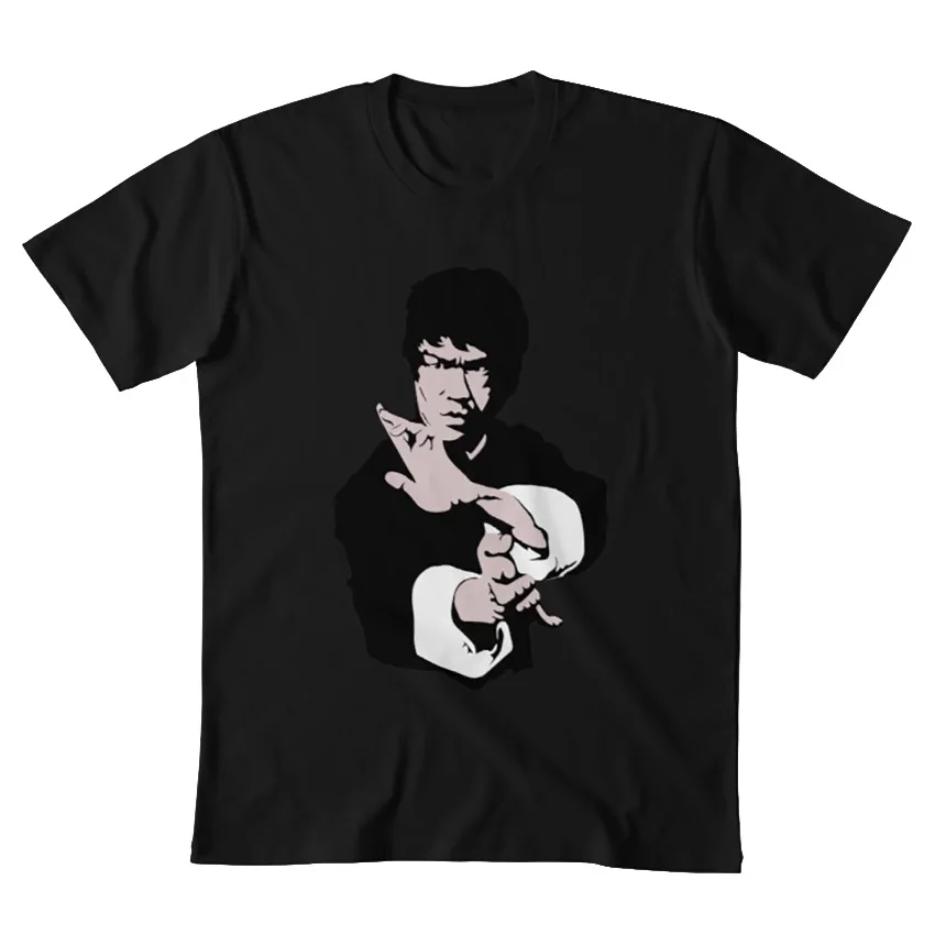 Брюс Ли на своем знаменитом кунг-фу Джет куне до поза работа футболки принты