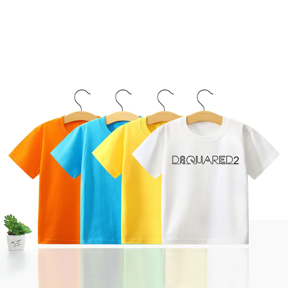 

Boys Clothes Letter PrintingT-shirt Pure Cotton Children's Short Sleeve O-neck T-shirt Men's T-shirt Brand Clothing XS-3XL