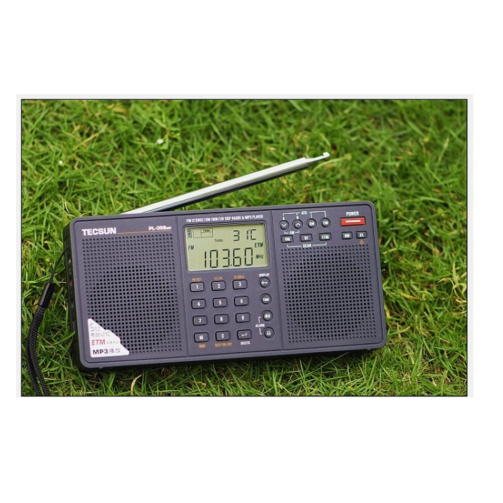 Tecsun PL-398MP портативный мир радио полный диапазон цифровой тюнинг стерео FM/AM/SW с ETM ATS DSP двойные колонки приемник MP3 плеер