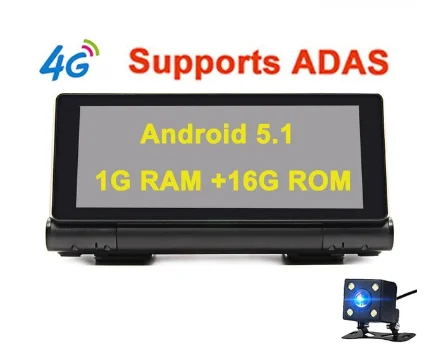 4G With ADAS Anfilite 4G 6,86 ''Автомобильный gps навигатор ADAS Bluetooth Android 5,1 Навигатор Автомобильный с двумя камерами FHD 1080p черный ящик - Размер экрана, дюймов: 4G With ADAS