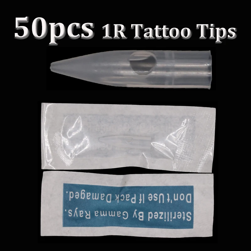 

50pcs 1R Tattoo Tips Permanent Makeup Tattoo Machine Eyebrow and Lip Makeup Needle Caps for Mosaic Merlin Machine Tattoo Pen