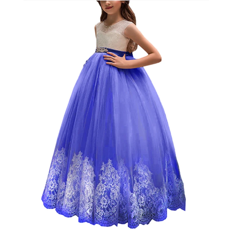 Vestidos/кружевное платье лавандового цвета для девочек на свадьбу; вечернее платье с цветочным узором для девочек; нарядное платье принцессы; детская одежда для девочек; Vestidos De Comunion;