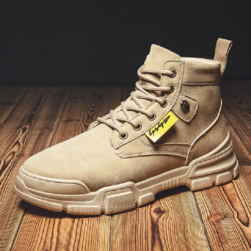 Ботинки-мартинсы Мужские дышащие корейские высокие ботинки британские мужские