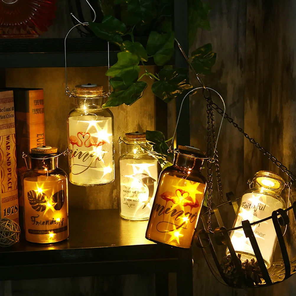 

Wishing Bottle String Light Cork Glass Transparent Pattern Light Led String Light Decoration Lamp Christmas Gift