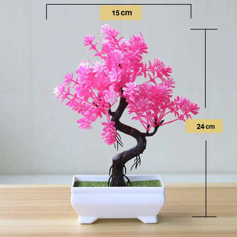 Украшения растения бонсай пластик в горшке маленький искусственный стол отель