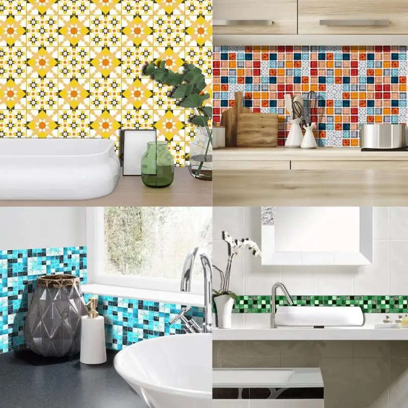 19 шт. мозаичная плитка для стен самоклеющиеся наклейки на стену кухни ванной дома