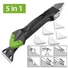 Набор силиконовых инструментов для удаления клея, скребок из нержавеющей стали для герметика, для ванной, кухни, пола, окна