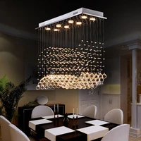 k9 crystal chandeliers led gu10 chrome finished wave light modern art decor suspension lighting hotel villa hanging lamp