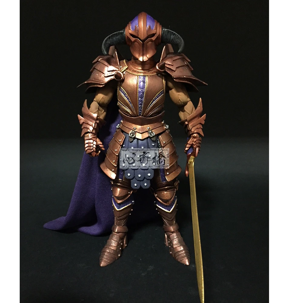 

Фигурка рыцаря 7-дюймовая, мифический легион, ед, оранжевая Боевая витрина, двухсторонняя резьба, игрушка-модель рыцаря шампанского