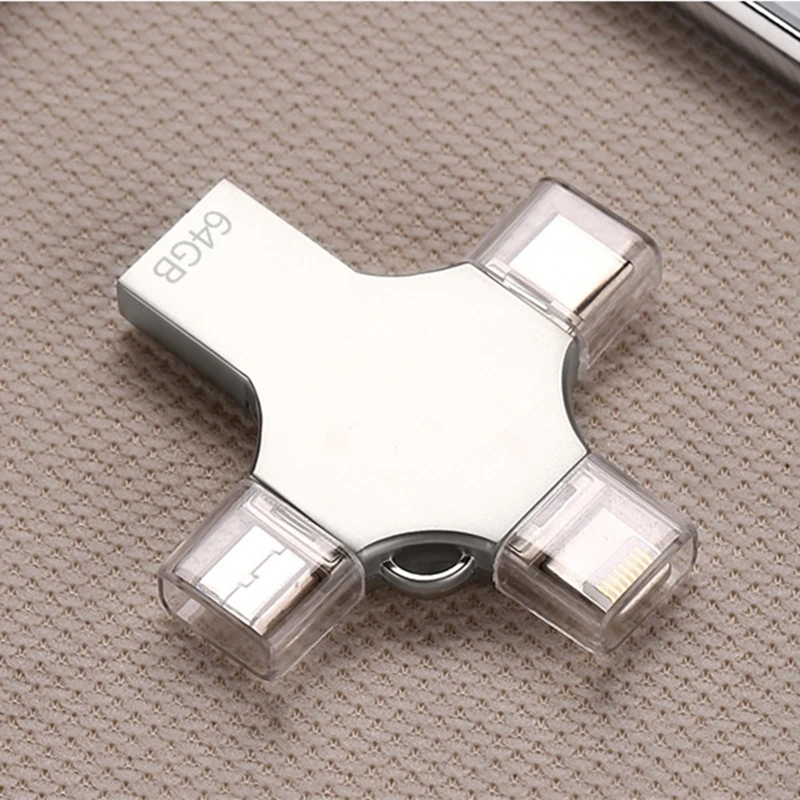 Флэш-накопитель Usb Type-C Otg 3 0 для Iphone ipad Android 128 ГБ 256 флешка 4 в 1 флэш-накопитель USB |