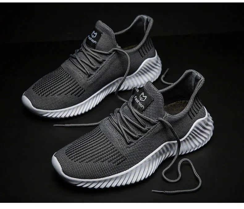 Мужские кроссовки Flyknit Дышащая повседневная мужская обувь Light Large Size Tennis Male Поддержка взрослых Dropshipping 39-47