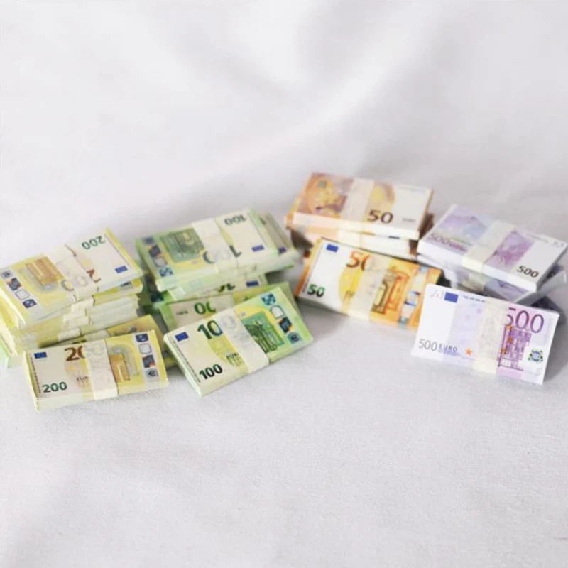 200 листов 1/12 миниатюрные бумажные монеты в евро для кукольного домика игрушечные