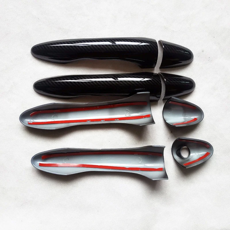 Пластиковая имитация углеродного волокна крышка дверной ручки Накладка для Kia