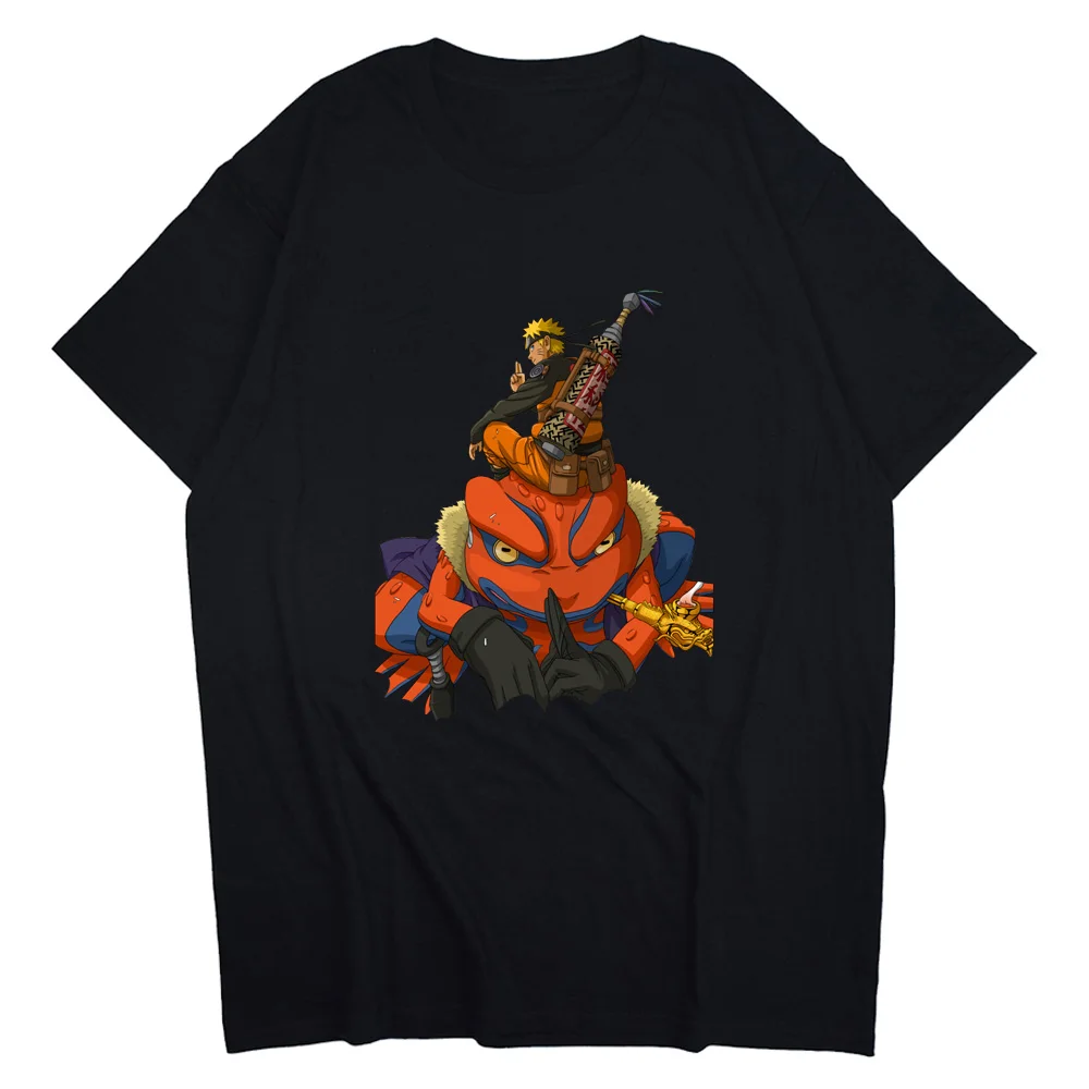 

New style hot hand-painted men's and women's cotton loose T-shirt street hip-hop anime cartoon series loose tops funny personali