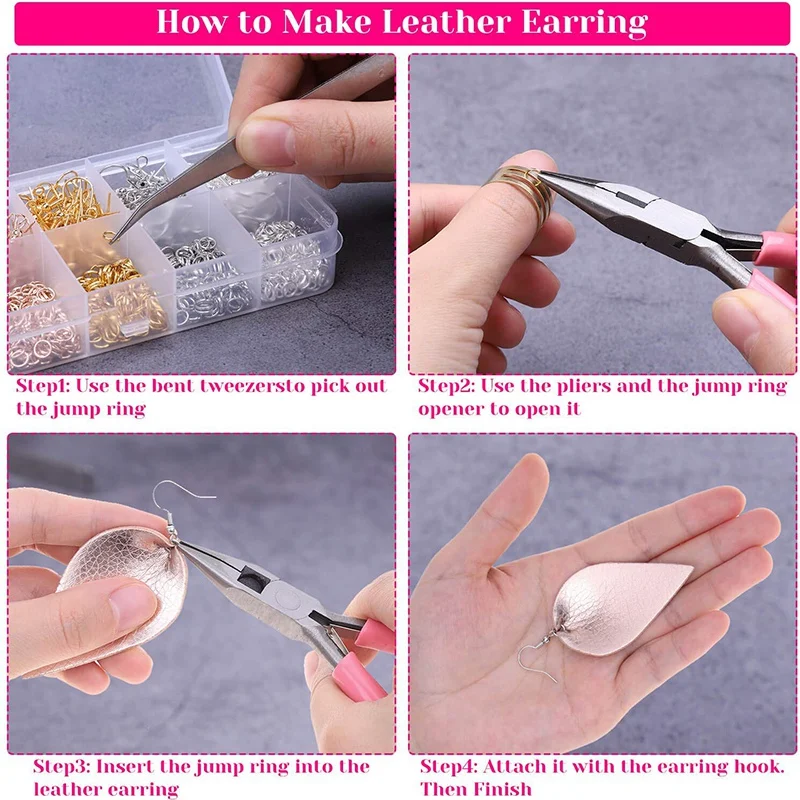 Earring Making Supplies Kit with Hooks Jump Rings Pliers Backs Earrings Holder Cards and Cle | Украшения и аксессуары
