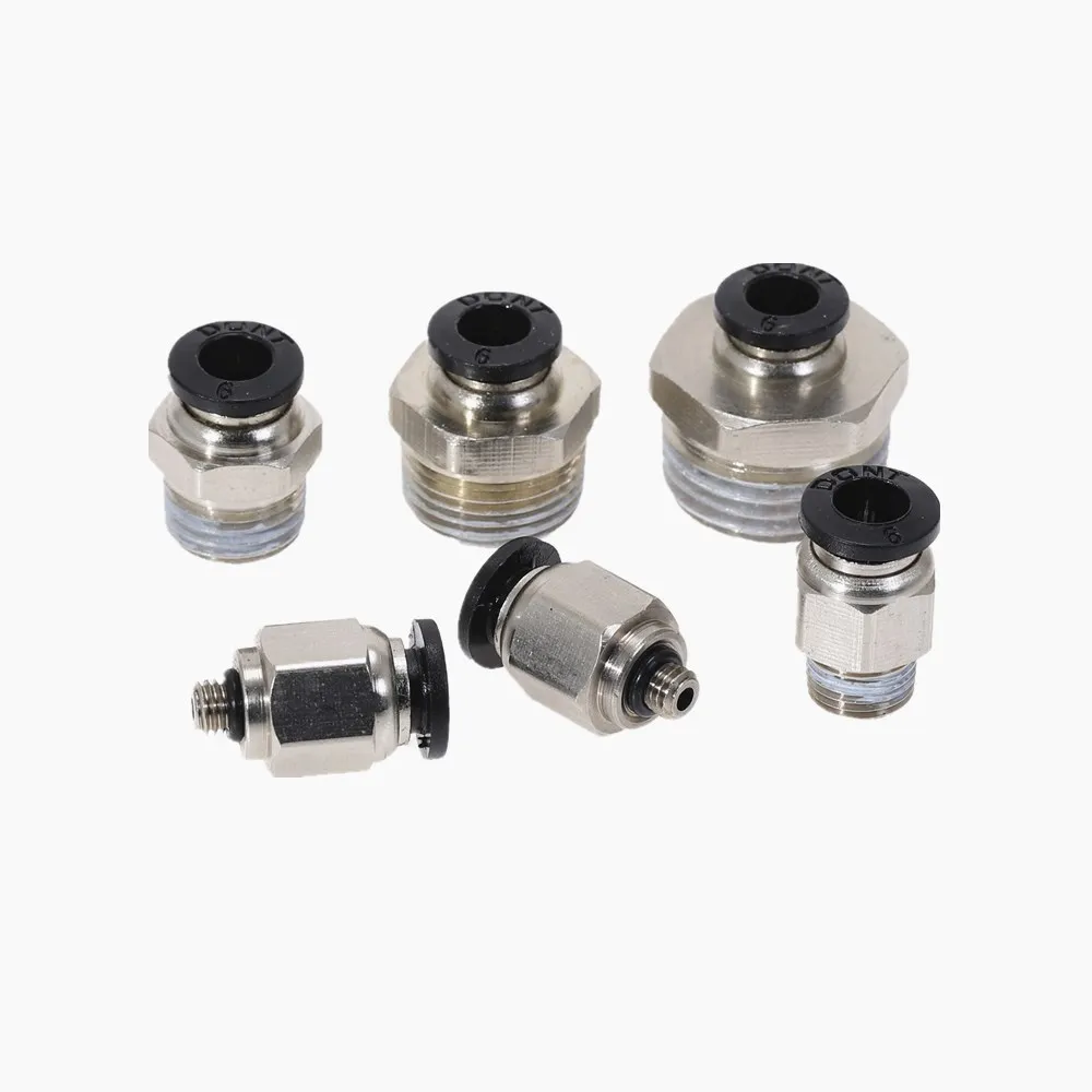 Пневматические Фитинги PC10 PC12 PC14 PC16 мм наружная резьба 1/8 1/4 3/8 1/2 01 02 03 04 для