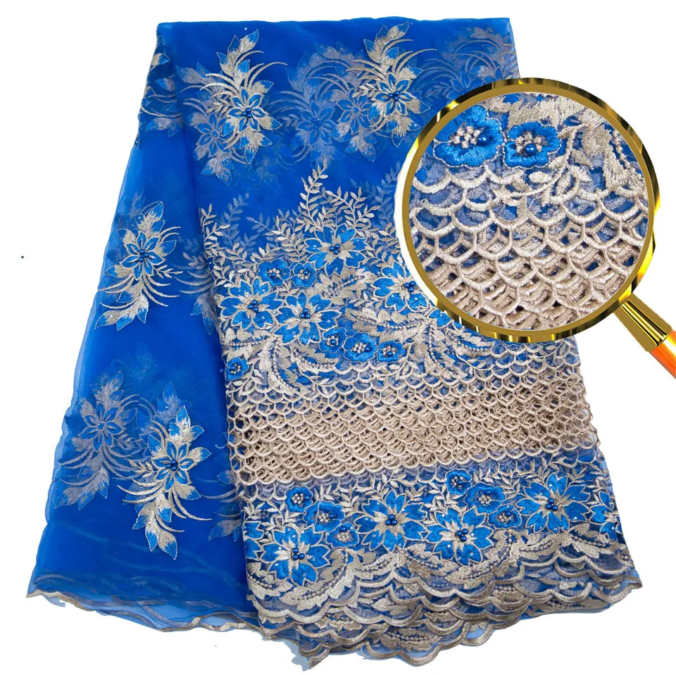 

Африканская кружевная ткань, Лидер продаж, французское Сетчатое кружево, Новое поступление 2018, Африканское кружево, королевский синий гипю...