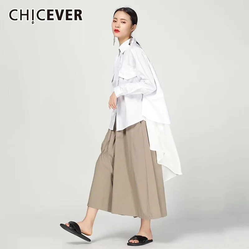 Женская рубашка CHICEVER с длинным рукавом и отложным воротником весенняя