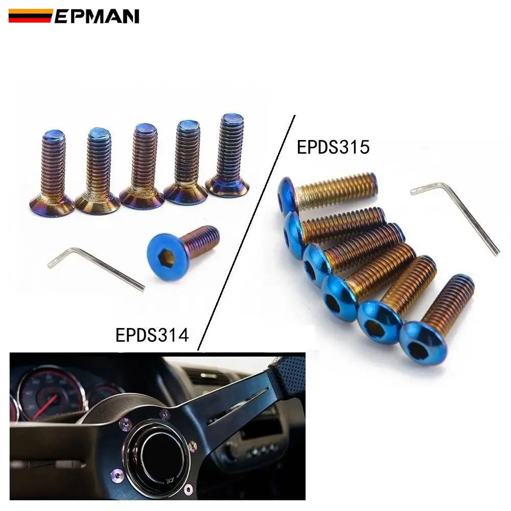 Epman 6 шт. сгоревший Титан (Neochrome) m5 Комплект болтов для руля в основном EPDS314 EPDS315