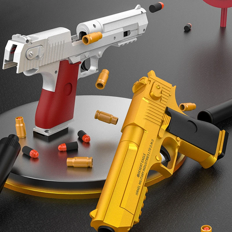 

Shell Ejecting Toy Gun Airsoft Pistol Model Desert Eagle diy gun Manual Soft Bullet Gun Toy Aiming Train Pistol Boys Toys gifts