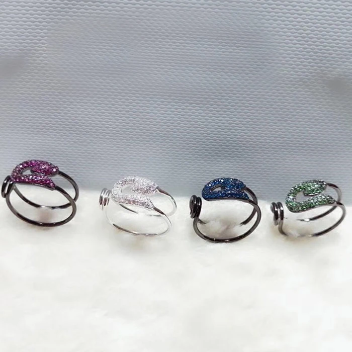 Дизайнерское модное 925 пробы Серебряное ювелирное изделие 3а вечерние кольца с