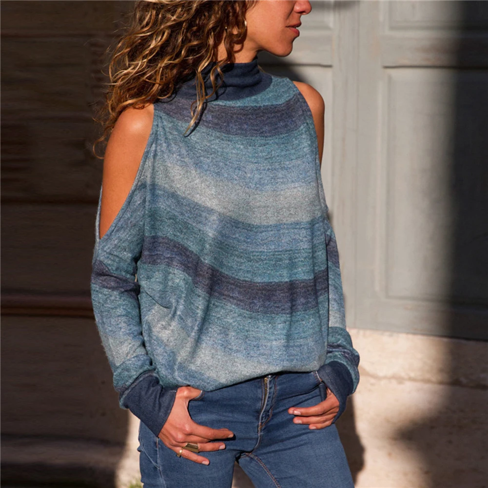 Женская трикотажная футболка с длинным рукавом геометрическим принтом | одежда