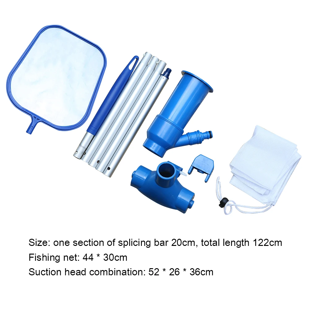 Portable Pool Cleaning Kit Swimming Accessories Water Vacuum Spray Maintenance Cleaner Tools with Suction Head Skimmer Net | Спорт и