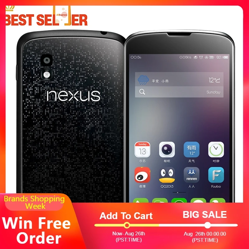 16 ГБ версия! 100% Оригинальный LG Nexus 4 E960 мобильный телефон четырехъядерный 1 5 ГГц 7